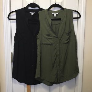 Old Navy button up sleeveless blouses